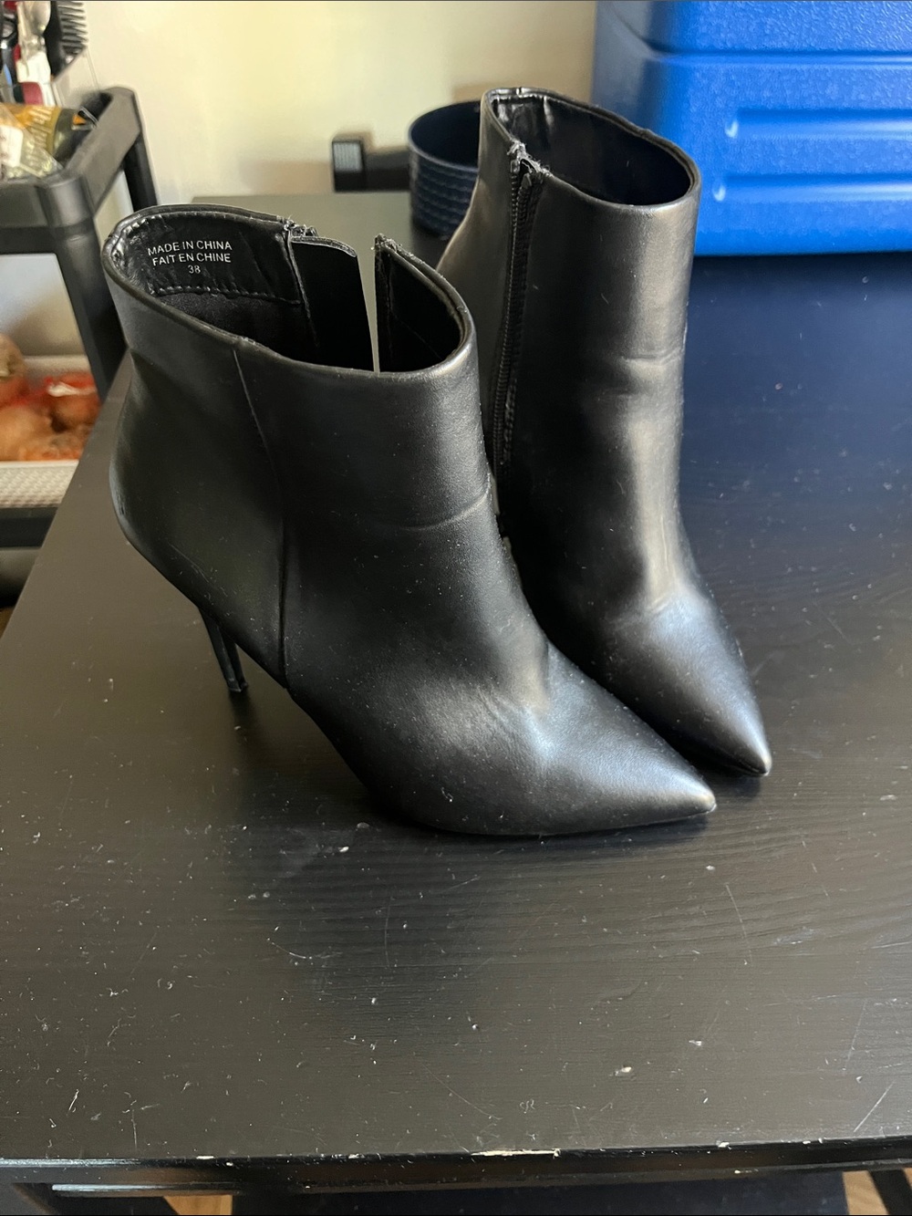 Dynamite Black Pointed-Toe Stiletto Ankle Boots